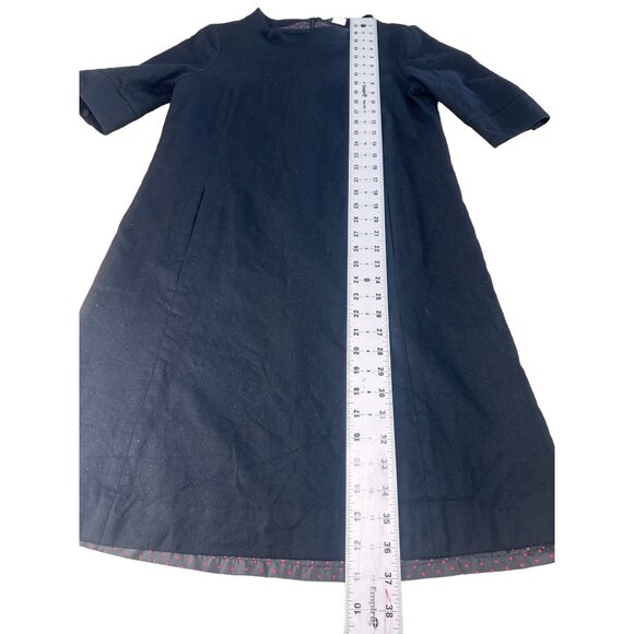 SOLD Vintage J.Crew Wool Sheath Dress Women 6 Black A-Line Lined High Neck - Picture 4 of 16